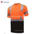 100% poliéster manga curta estilo T camisas laranja reflexivo segurança polo camisa